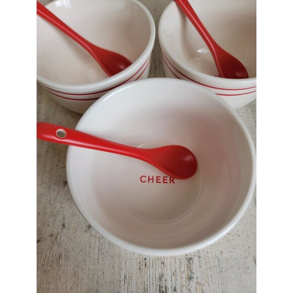 Hallmark Joy Love Cheer mini bowl spoon Xmas set - Picture 2 of 7